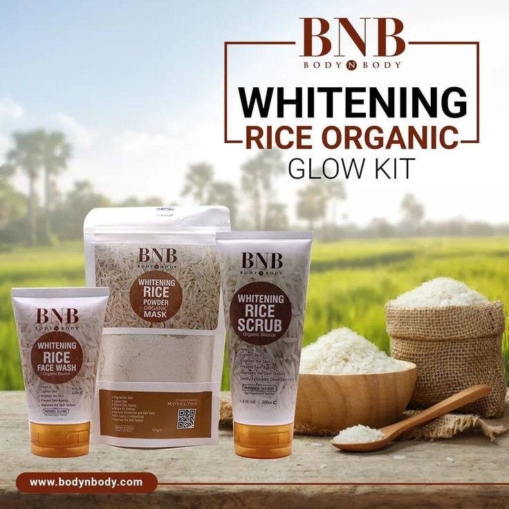 Bnb Whitening Rice Extract Bright & Glow Kit (with Box)