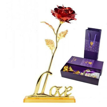 24k Gold plated Rose with love Holder box Gift valentine's day and mother's day Gift