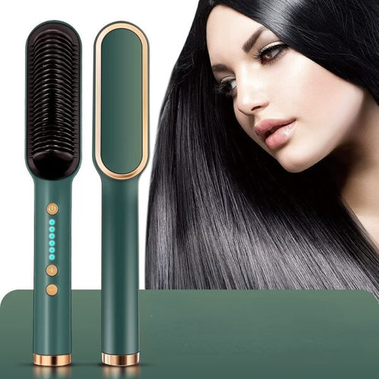 hqt-909 Hair straightener ceramic heated hair brush | Brush straightener| ceramic heated hair|