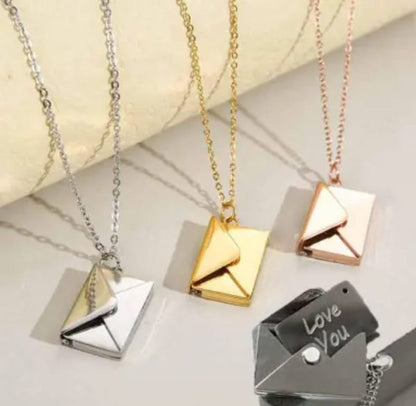 Love letter Envelop pendent for girls-golden color