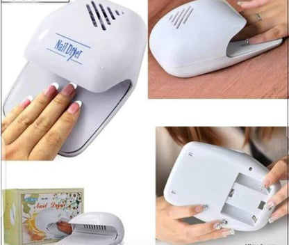 Nail dryer electric machine wind automatic pressure activates nail dryer cell operated