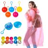 unisex Raincoat disposable portable rain jacket poncho rainwear keyring ball raincoat