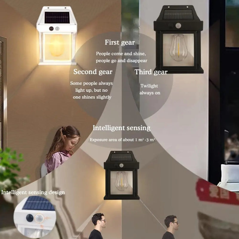 Solar Interaction Wall Lamp With Motion Sensor Security