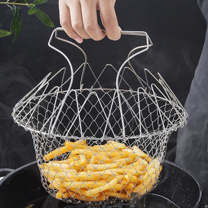 Chef Basket Kitchen Fry Steel Frying Basket Steel Frying Basket