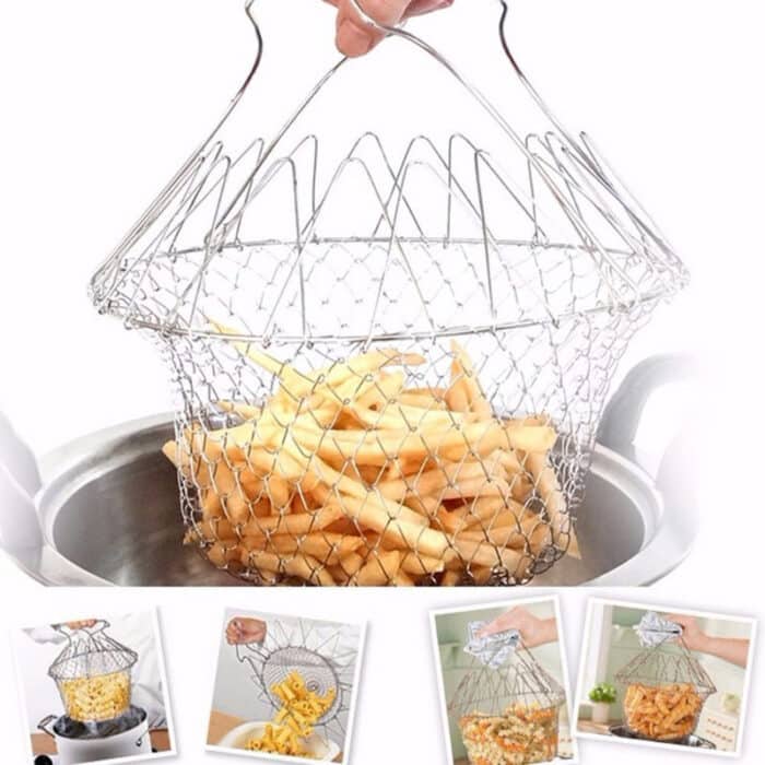 Chef Basket Kitchen Fry Steel Frying Basket Steel Frying Basket